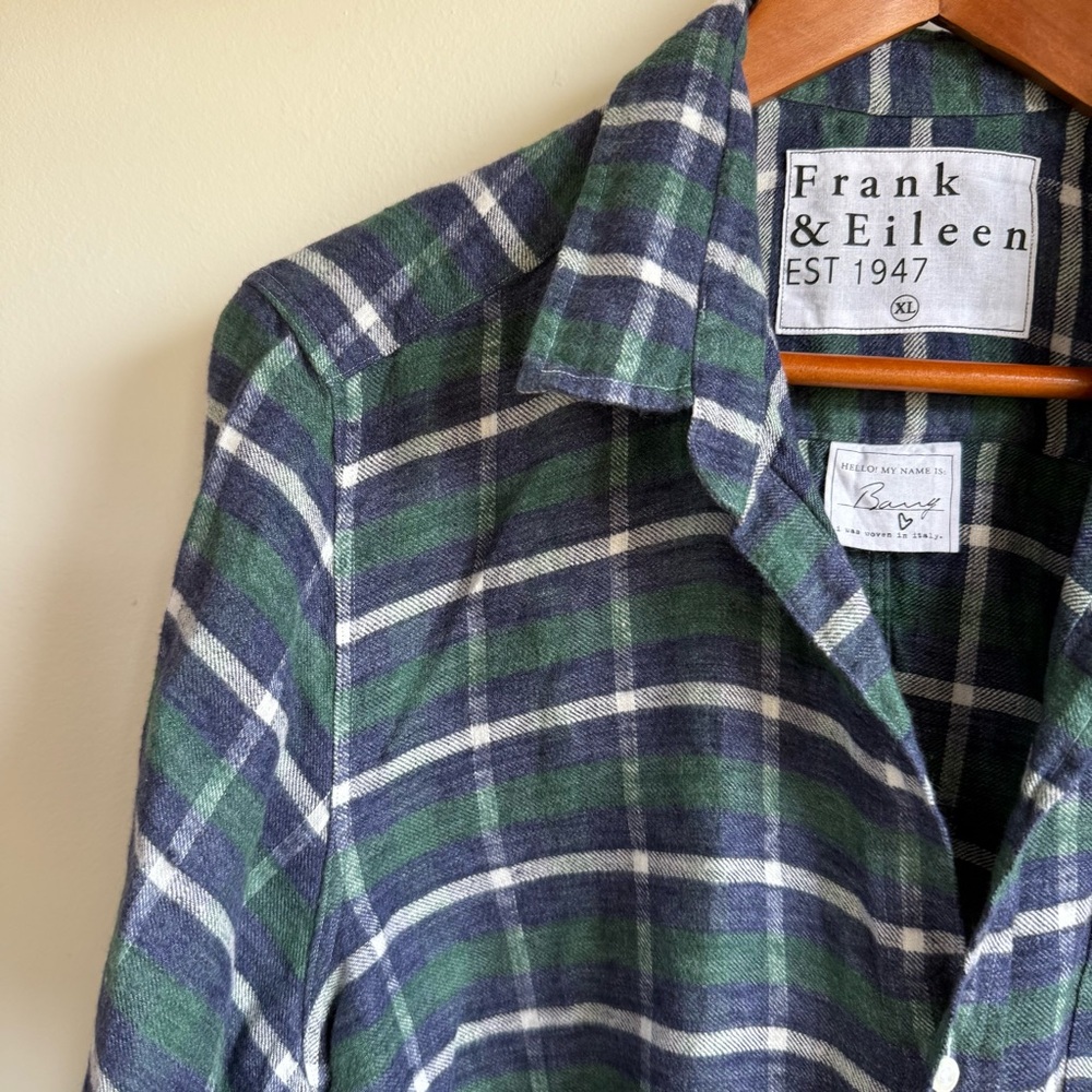 Frank & Eileen Barry Plaid Button Down 100% Cotton Shirt Size XL - Picture 2 of 5